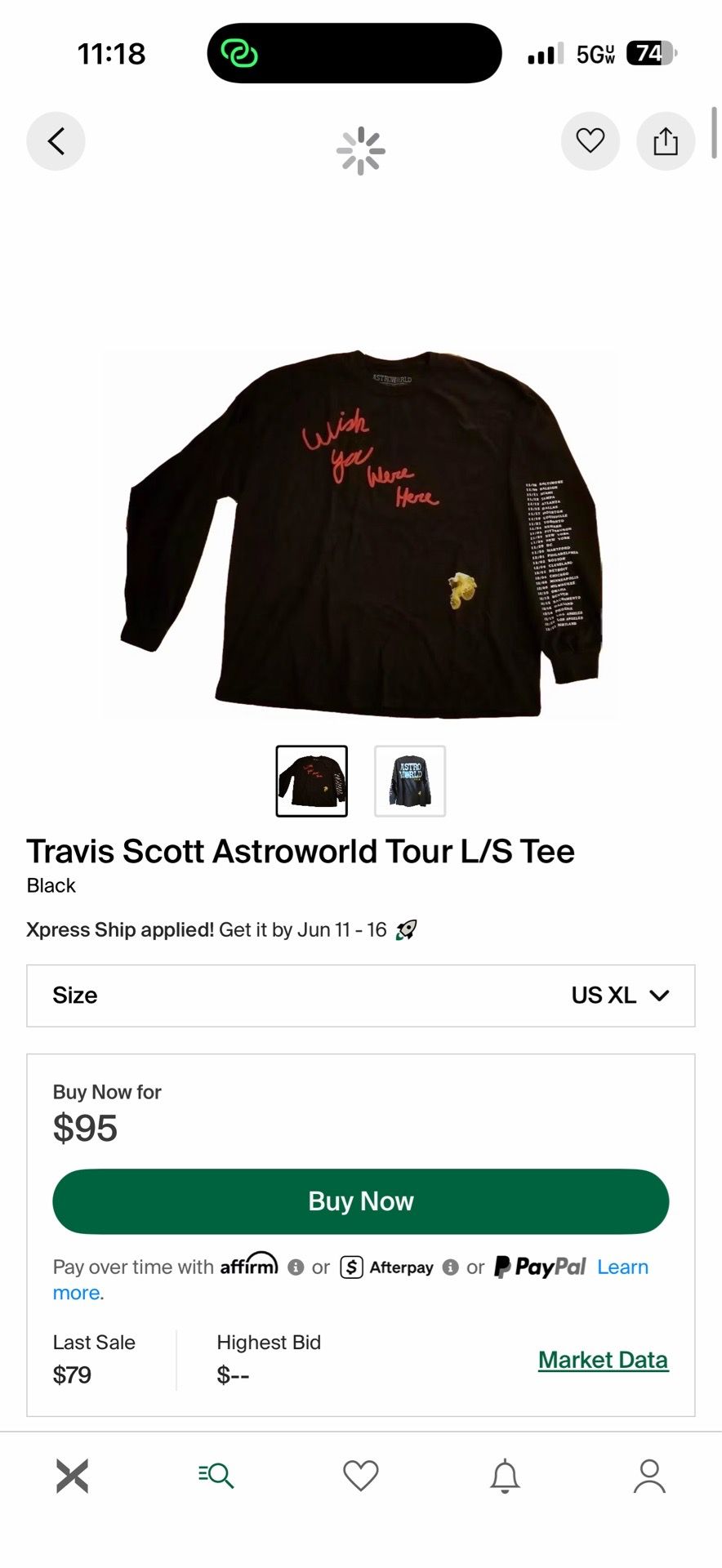 Travis Scott ASTROWORLD Merch XL