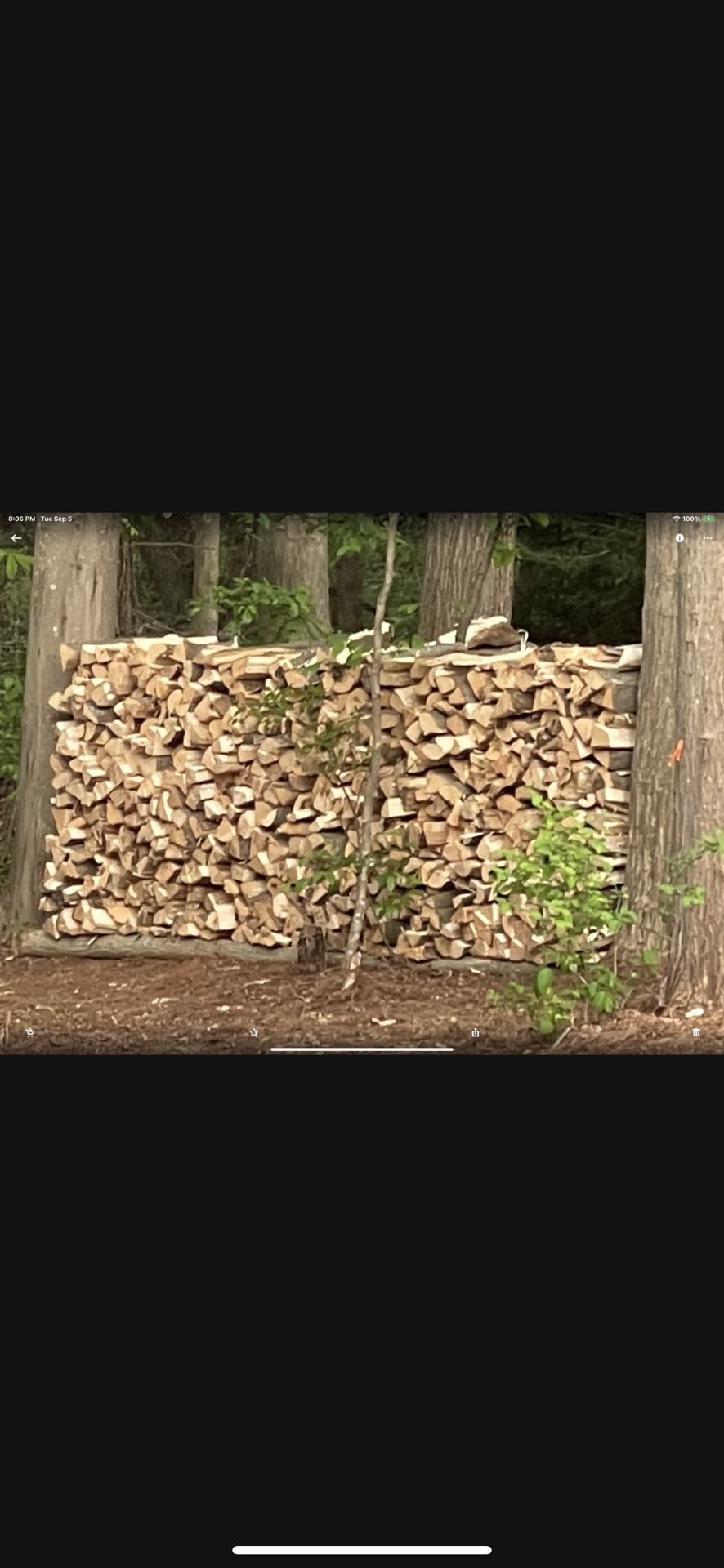 Seasoned Firewood $350 Cord $175 Half Cord