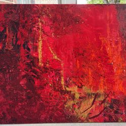 Red Room Abstract Art - 36” x 48” 