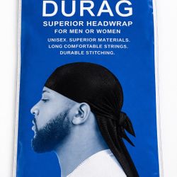 Black Wave Durag – Premium Stretch Headwrap (New)