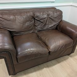 Leather Loveseat 