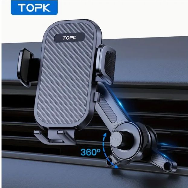 TOPK D42G Adjustable Air Vent Phone Holder for Cars with Metal Hook Clip