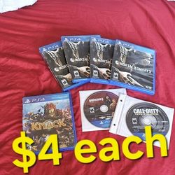 Sony PlayStation 4 Games $4 Each
