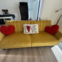 Yellow/ Mustard Futon