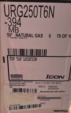 50 gallon gas bradfordwhite  water heater