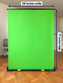 EMART Portable Pull-Up Green Screen - 58x77in