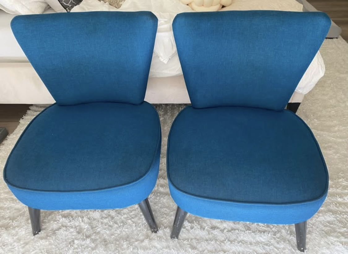 Accent Chairs With Wood Frame Blue 