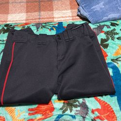 Black With Red Mizuno Softball Pants 