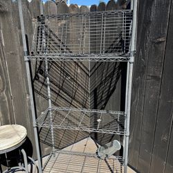 5 Tier Shelf Black Wire Shelving Storage Rack 