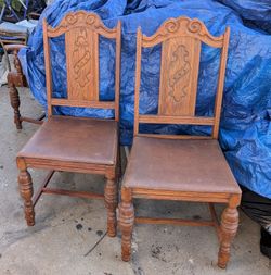 Vintage Oak Dining Chairs and table