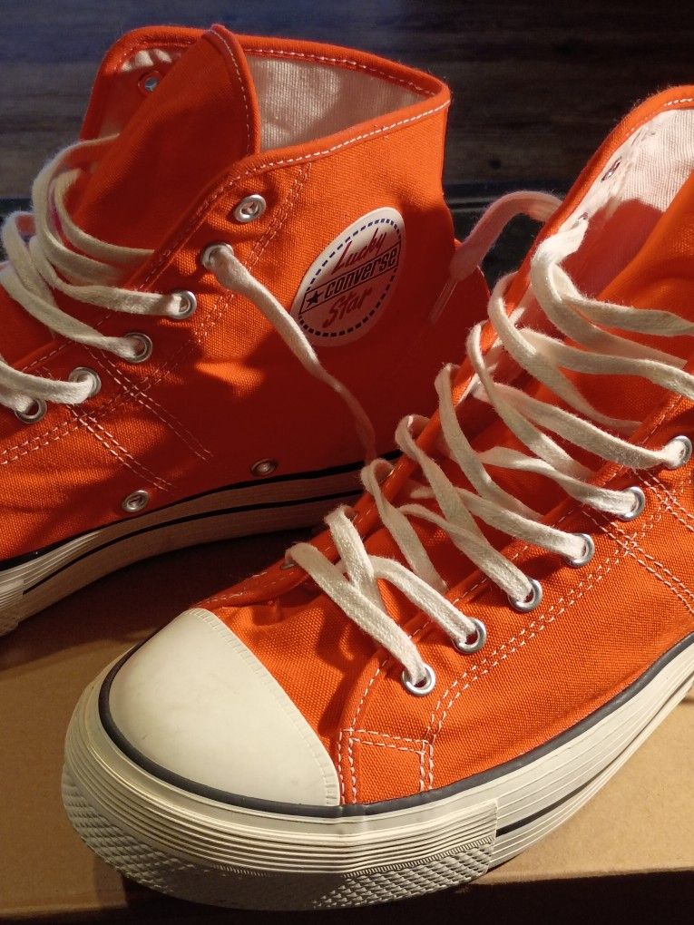 CONVERSE LUCKY STAR FADED GLORY RUBBER TRIMMED CANVAS HIGH TOP SNEAKERS