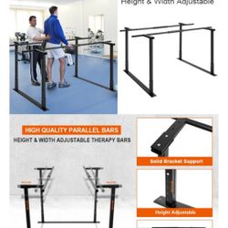 Adjustable Physical Therapy Parallel Bars, 666Lbs  Standing Assist Bar for Daily Mobility Support