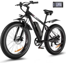 Speedrid 26" x 4" Fat Tire Electric Bike for Adult 3H Fast Charge, 500W Electric Mountain Bike with 48V 10.4Ah Removable Lithium-Ion Battery, Lockable