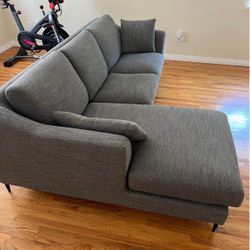 Japanese Nitori Modern Chaise Sectional Sofa — Imported from Japan