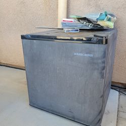 Black mini fridge
