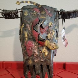 Nwt Beltranart Metal Texas Long Horn Sculpture 