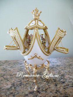 Faberge style Carousel music box Egg plays " Nutcracker"