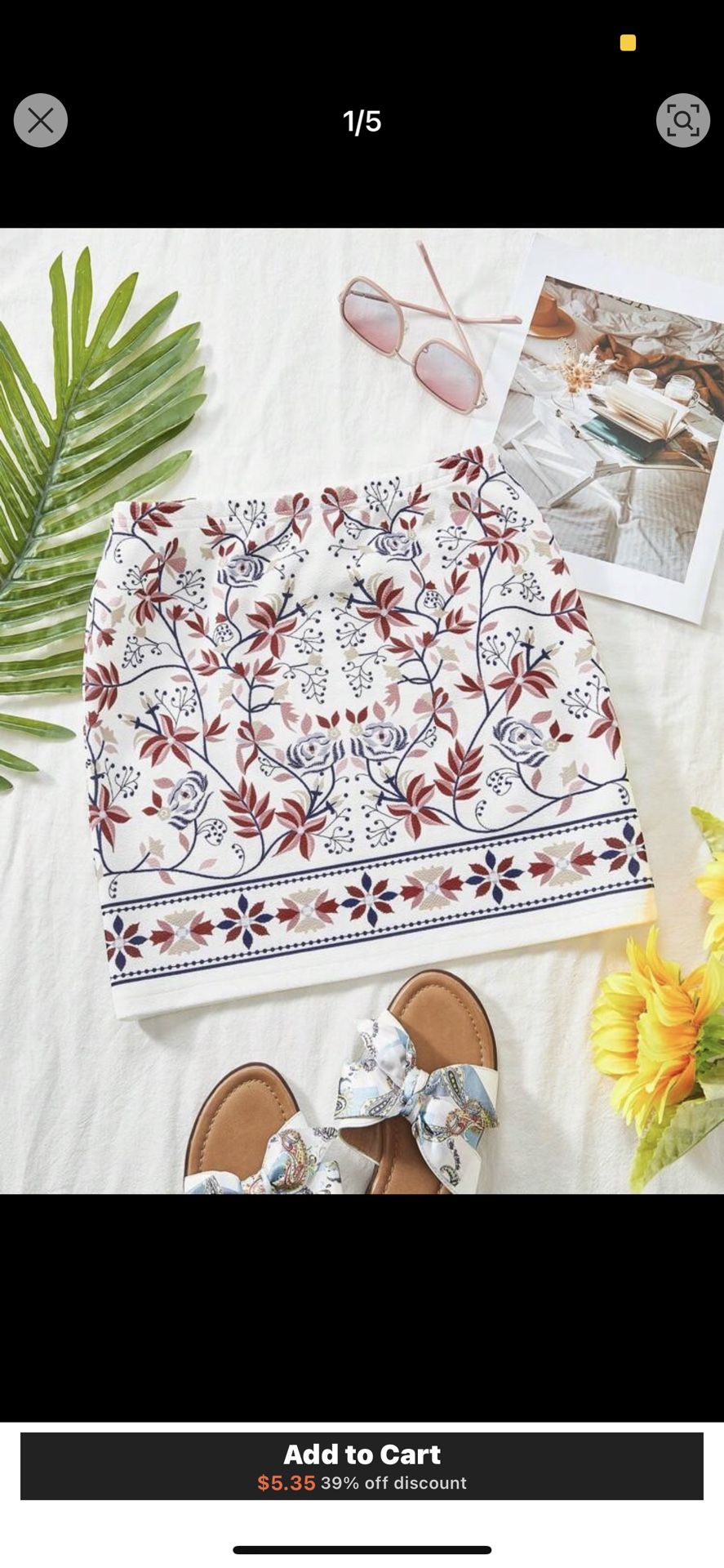 Knit Printed High Waist Women's Skirt,