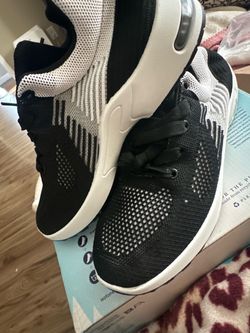 Black and White Knit Athletic Sneakers