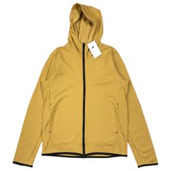 Nike Tech Essentials Jacket Mens Small S Gold Hoodie Sweatshirt Zip DX0822-725