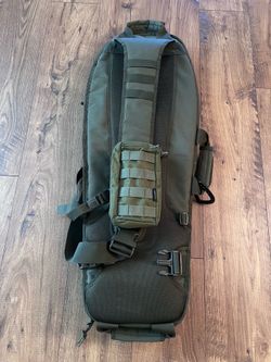 Savior Equipment 34" Covert Coffin Rifle Case (OD Green) + Funanasun MOLLE Pouche