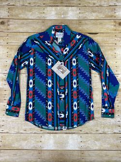 NWT Tru-West Rockmount Ranch Wear Custom Fitted Aztec Pearl Snap Western Women S