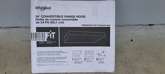 Whirlpool WVU37UC4FS 24" Convertible Under-Cabinet Range Hood Stainless , NIB