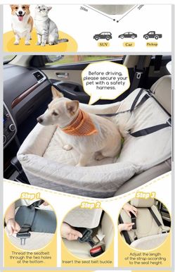 Pet Car Booster Seat with Safety Straps LARGE