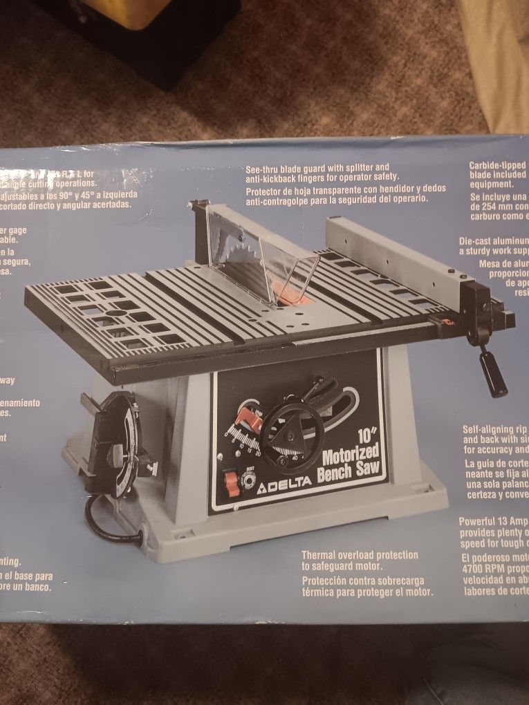 DELTA 10" motorized bench saw brand new in sealed box