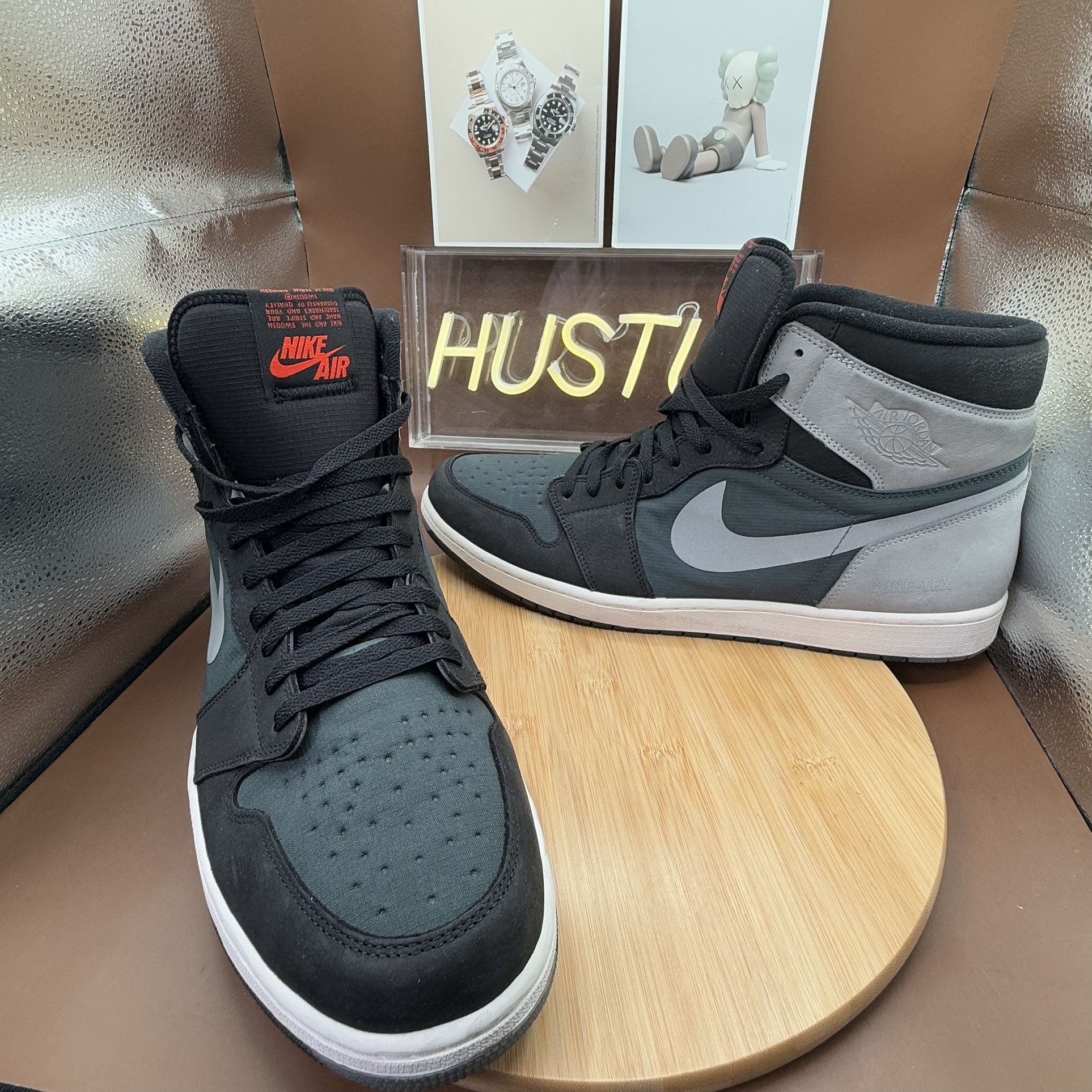 Jordan 1 Retro High Element Gore-Tex Black Particle Grey Men’s Sz 18