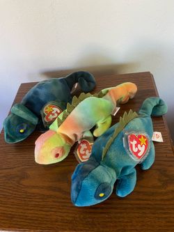 Beanie Babies Iguanas Iggys & Rainbow 1997