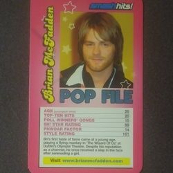 Brian McFadden Smash Hits! Popstars 3 2005 Top Trumps Specials Card Music Picture Pop File Rock Vintage Collectible Game