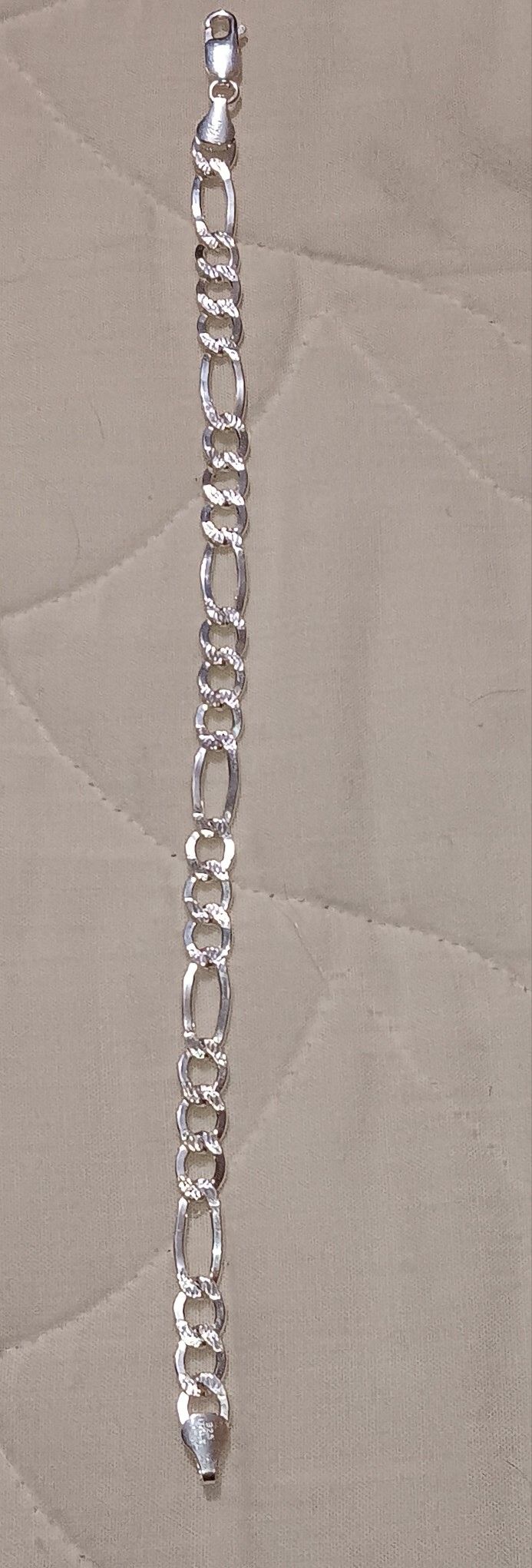 Diamond Cut 925 Silver Bracelet 8.5in