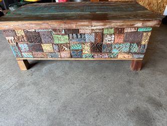 Timber girl elephant reclaimed wood trunk