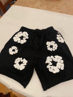 Denim shorts black and white