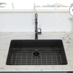 33"X 19"X 10" Undermount Singel Bowl Kitchen Basin