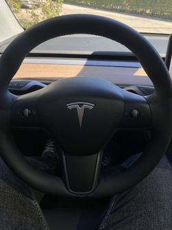 Tesla Model Y carbon Fiber Steering Wheel Overlay