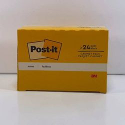 Post-it Notes 24 Pads Cabinet Pack 3M New Sealed Classic Yellow