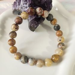 New crazy lace agate tretchy beaded bracelet 