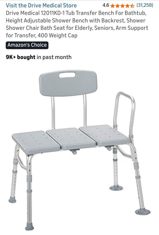 NEW! Reversible Backrest Bath Chair