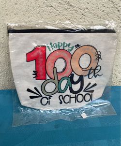 100th Day of School Cosmetic Makeup Canvas Bag