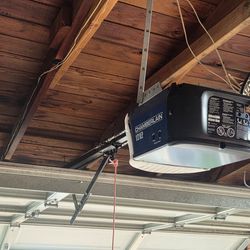 Garage Door w/ Chamberlain Opener & Hardware – Complete Setup