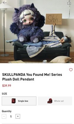 Pop Mart Skull Panda You Found Me Plush Toy Ratty Bear