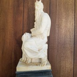  Italian Alabaster Moses W/Ten Commandments -13.5"