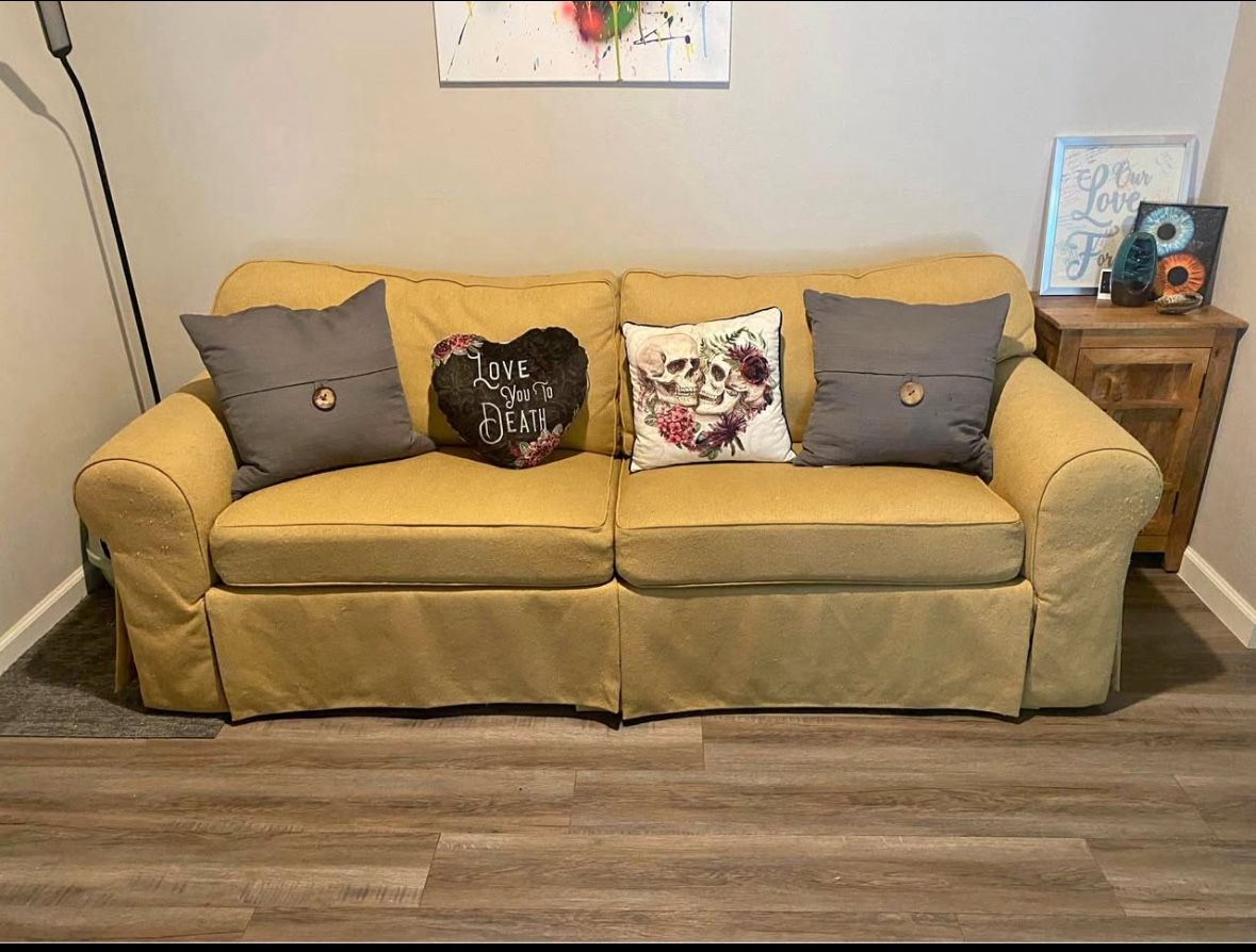 Yellow Couch With Bed