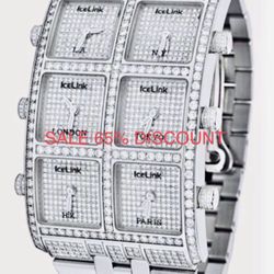 Diamond Watch Icelink 12.5 Carats 1300 NATURAL Diamonds 💎 NEW NATURAL Diamonds 💎 Retiring SALE -70% SAVE $36,000