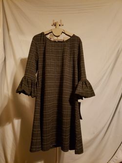 New Nina Leonard Balloon Sleeve Dress (L)