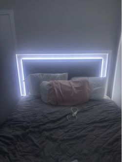 Bed and headboard