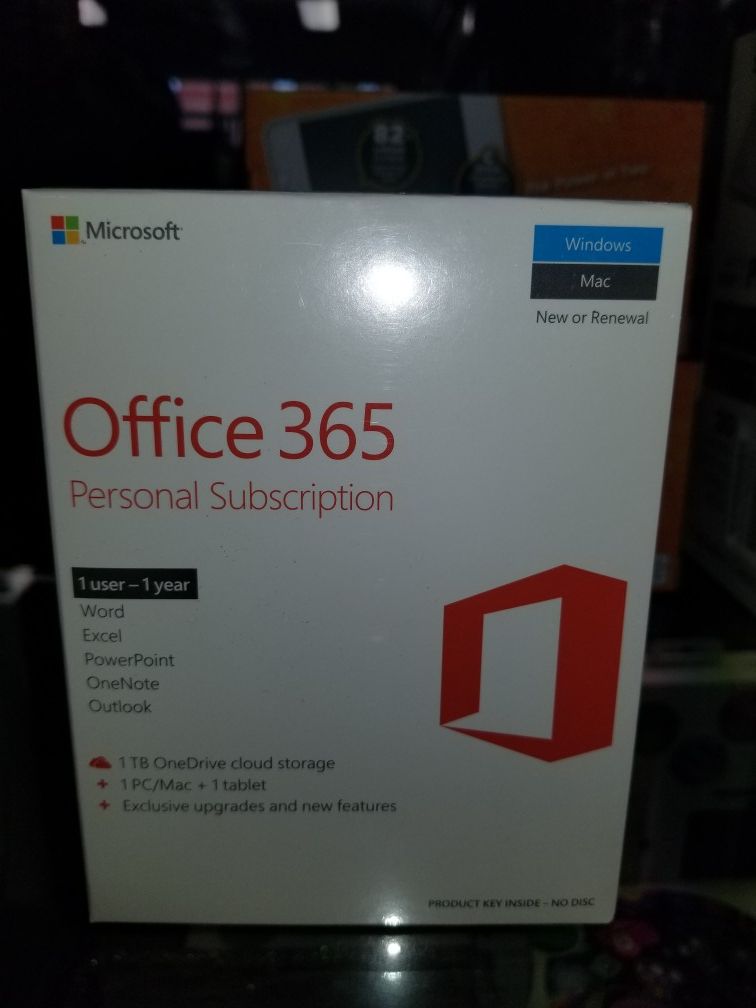 Microsoft Office 360 Personal Subscription 1yr BRAND NEW: $59.99 - OR - $39.98 w/computer purchase