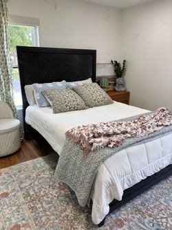 Queen bed frame with LEDs